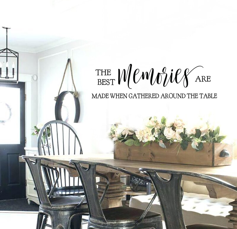 Family Wall Quotes Decal -The Best Memories are Made When Gathered Around the table - Wall Decal 6214